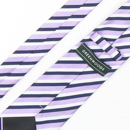Mens Greenwoods Multicoloured Striped  Pointed Tie