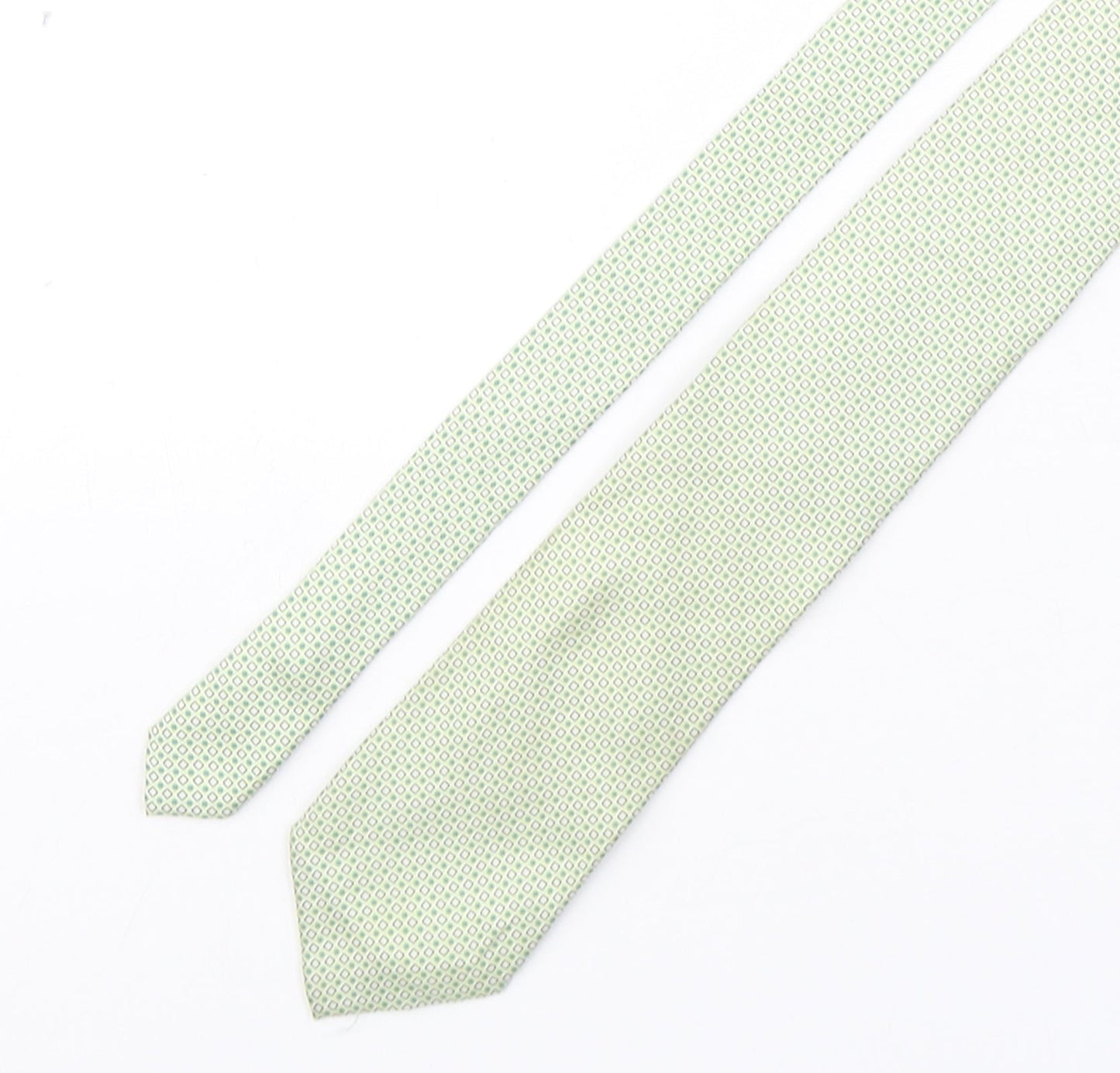 Tie Rack Mens Green Geometric Silk Pointed Tie One Size