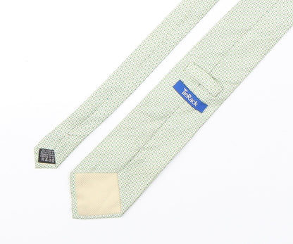 Tie Rack Mens Green Geometric Silk Pointed Tie One Size