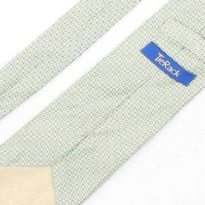 Tie Rack Mens Green Geometric Silk Pointed Tie One Size