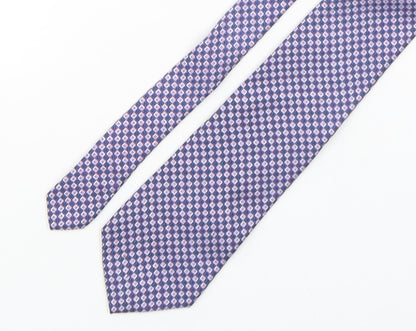 Angelo Bosani Mens Multicoloured Geometric Silk Pointed Tie One Size