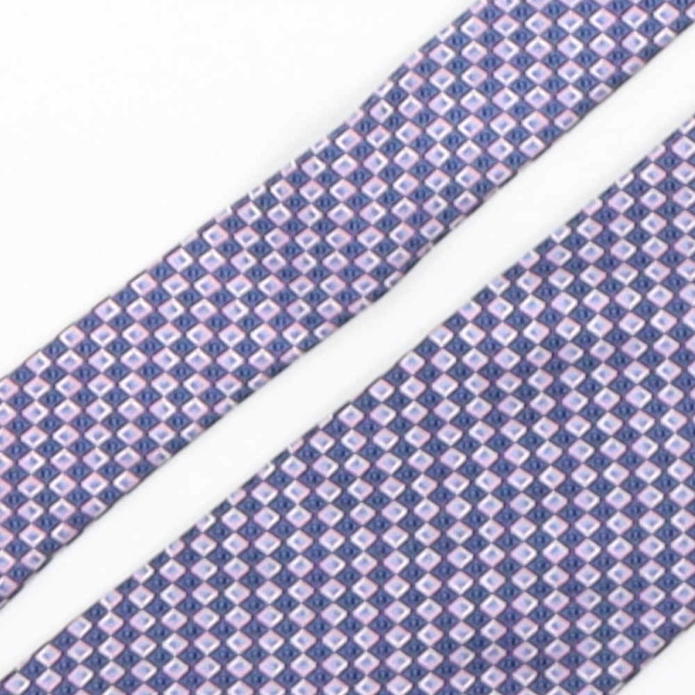 Angelo Bosani Mens Multicoloured Geometric Silk Pointed Tie One Size