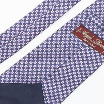 Angelo Bosani Mens Multicoloured Geometric Silk Pointed Tie One Size