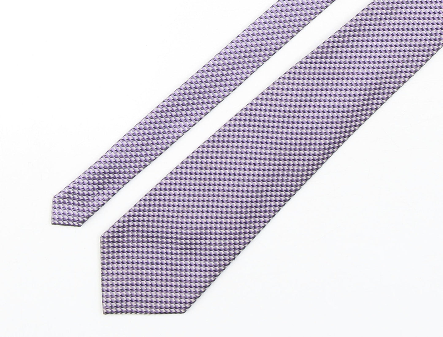 Zantos Mens Purple Plaids & Checks Polyester Pointed Tie One Size