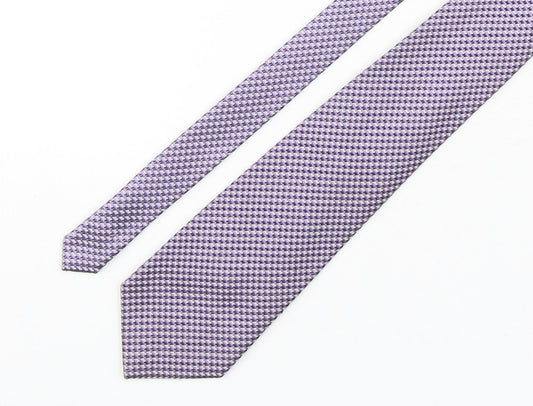 Zantos Mens Purple Plaids & Checks Polyester Pointed Tie One Size