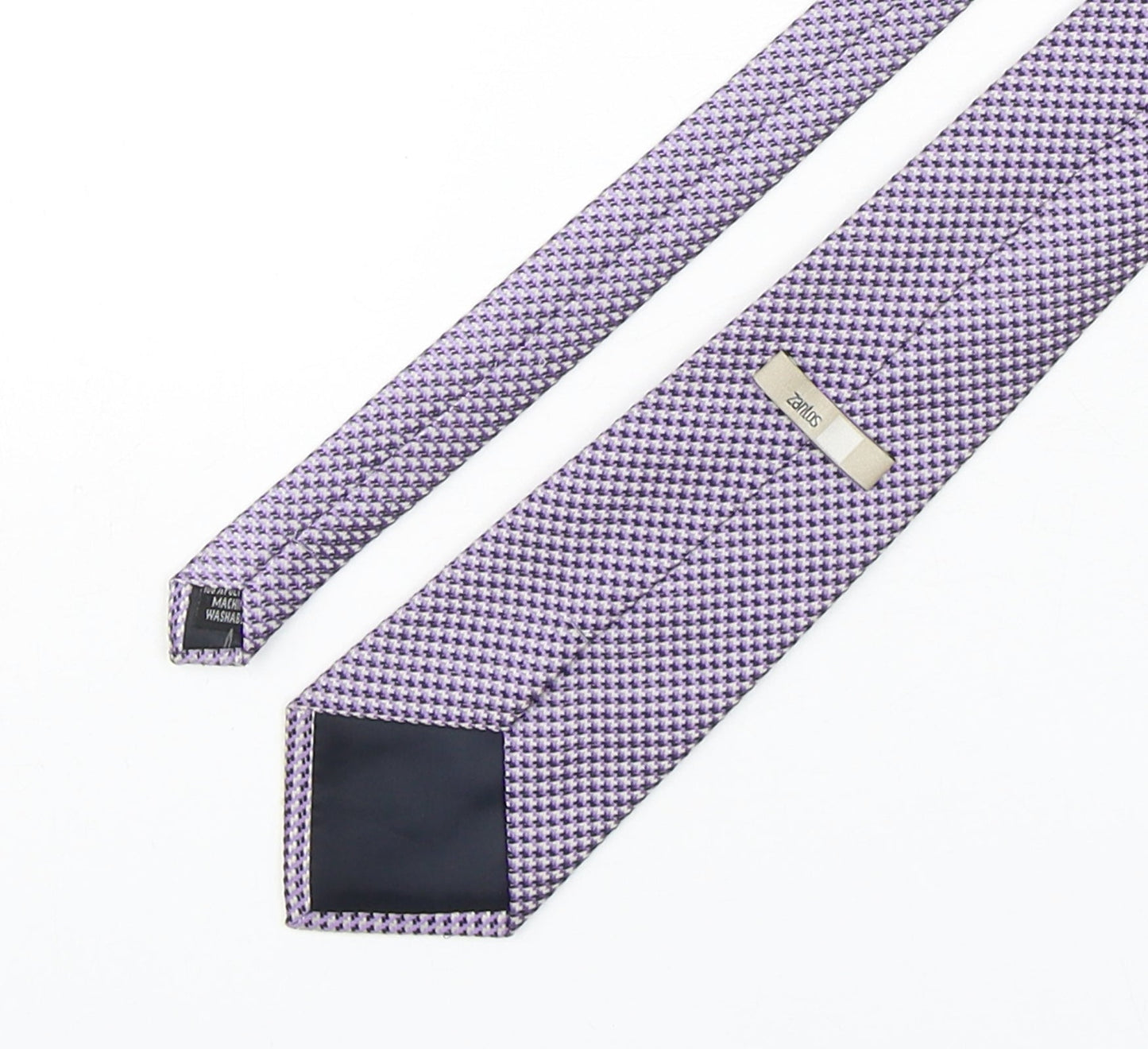 Zantos Mens Purple Plaids & Checks Polyester Pointed Tie One Size