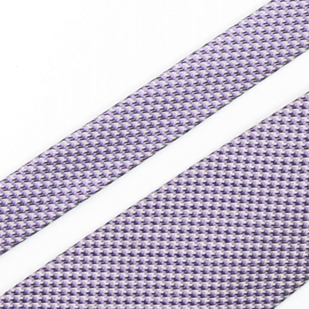 Zantos Mens Purple Plaids & Checks Polyester Pointed Tie One Size