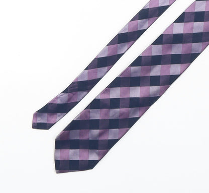 Marks and Spencer Mens Multicoloured Plaids & Checks Polyester Pointed Tie One Size