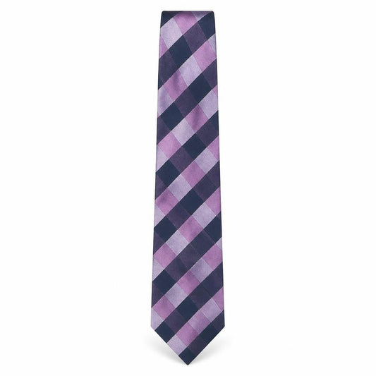 Front view of Marks & Spencer men’s multicoloured plaids & checks polyester pointed tie one size