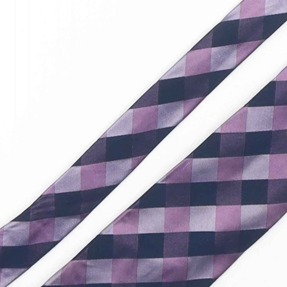Marks and Spencer Mens Multicoloured Plaids & Checks Polyester Pointed Tie One Size