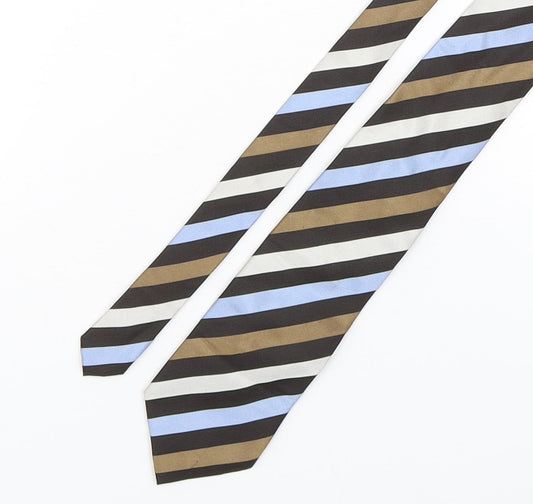Osborne Mens Multicoloured Striped Silk Pointed Tie One Size