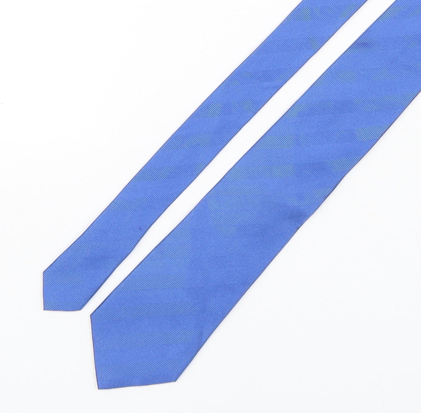 Marks and Spencer Mens Blue  Silk Pointed Tie One Size