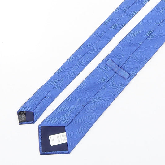 Marks and Spencer Mens Blue  Silk Pointed Tie One Size