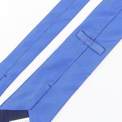 Marks and Spencer Mens Blue  Silk Pointed Tie One Size