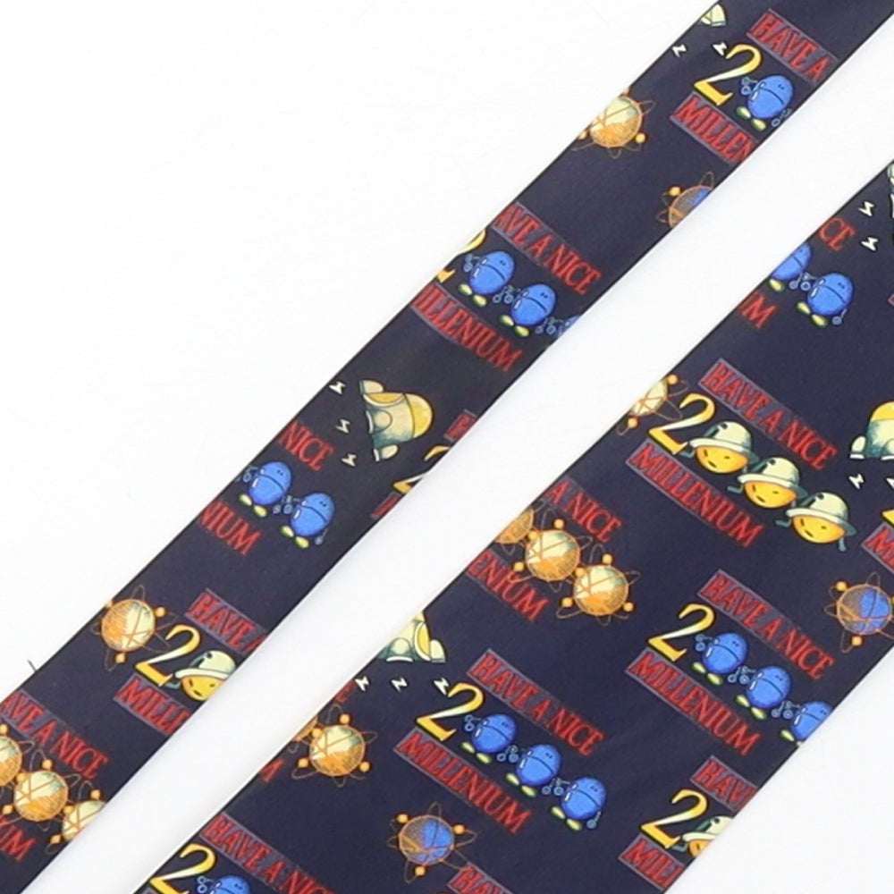 Rene Chagal  Mens Multicoloured Geometric Silk Pointed Tie One Size - Millenium