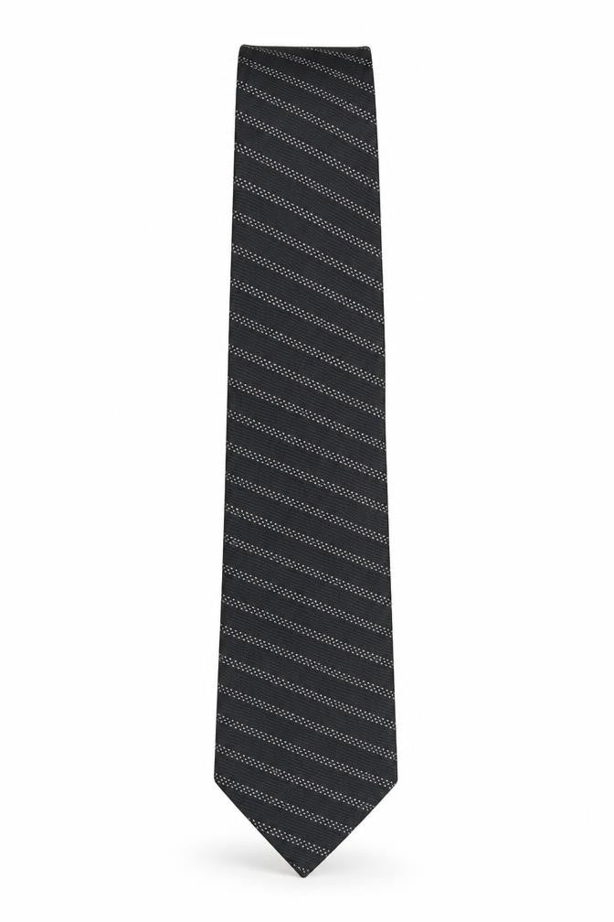 Mens BHS Black Striped  Pointed Tie