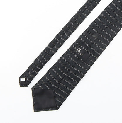 Mens BHS Black Striped  Pointed Tie