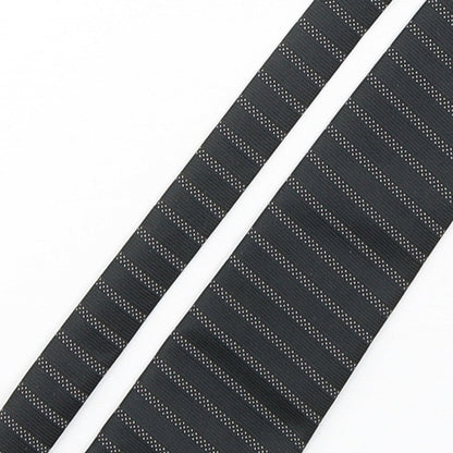 Mens BHS Black Striped  Pointed Tie