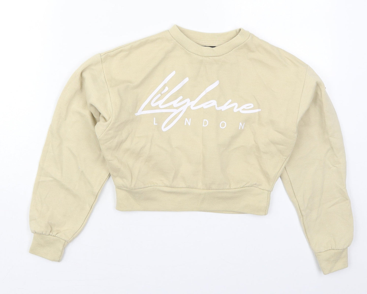 LilyLane Girls Beige  Cotton Pullover Sweatshirt Size 9-10 Years  Pullover