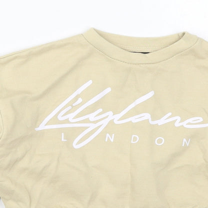 LilyLane Girls Beige  Cotton Pullover Sweatshirt Size 9-10 Years  Pullover