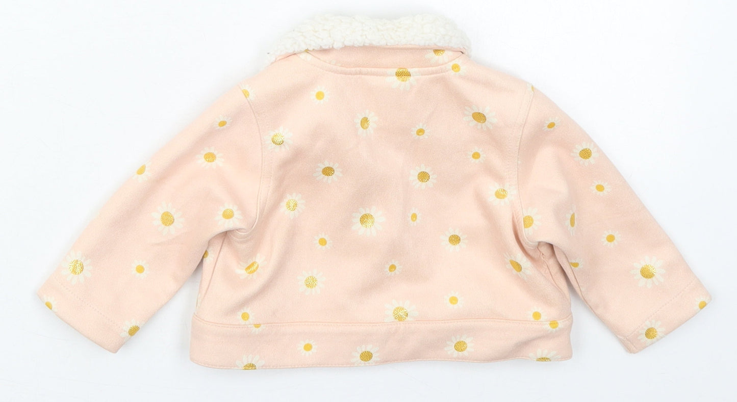 Just Lizzy Girls Pink Floral  Jacket  Size 6-9 Months   Button