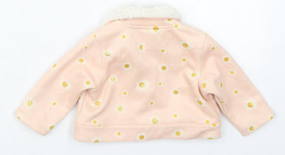 Just Lizzy Girls Pink Floral  Jacket  Size 6-9 Months   Button