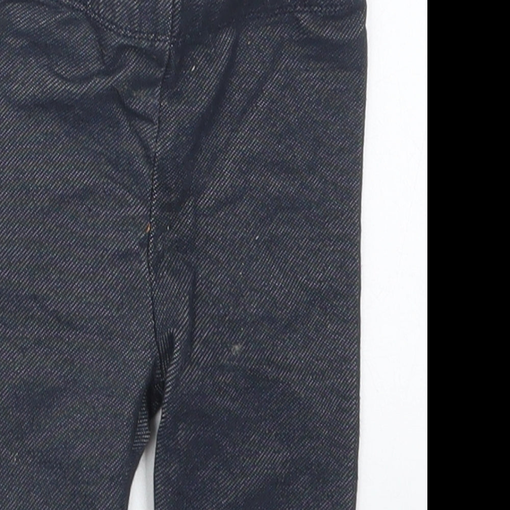 Just Lizzy Girls Blue Striped Cotton Capri Leggings Size 9 Months
