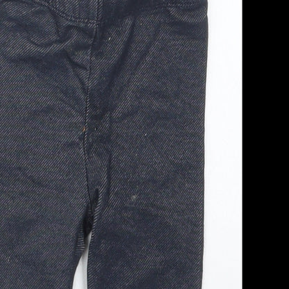 Just Lizzy Girls Blue Striped Cotton Capri Leggings Size 9 Months