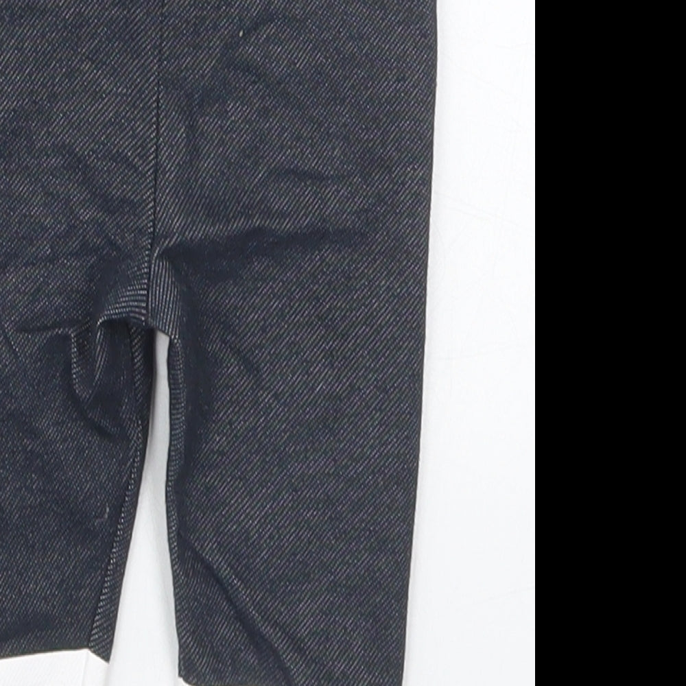 Just Lizzy Girls Blue Striped Cotton Capri Leggings Size 9 Months
