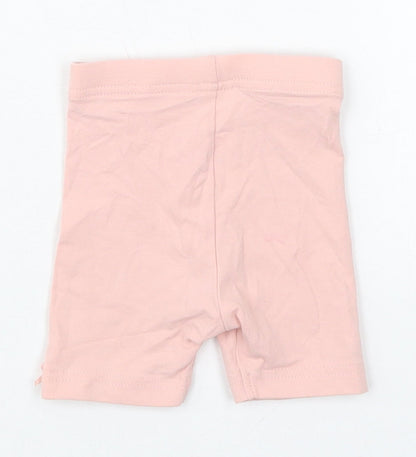 George Girls Pink  Cotton Cropped Leggings Size 0-3 Months