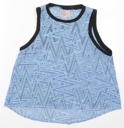 Womens UK Size 10 Neon Rose Blue Basic Tank