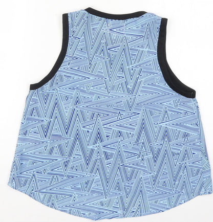 Womens UK Size 10 Neon Rose Blue Basic Tank