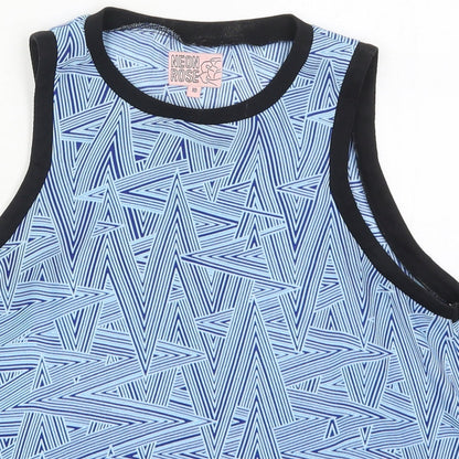 Womens UK Size 10 Neon Rose Blue Basic Tank