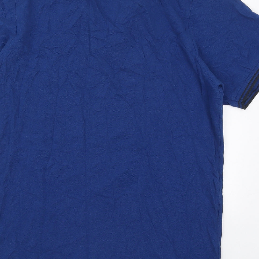 Originals Wardrobe Essentials Mens Blue  Cotton  Polo Size M Collared Pullover