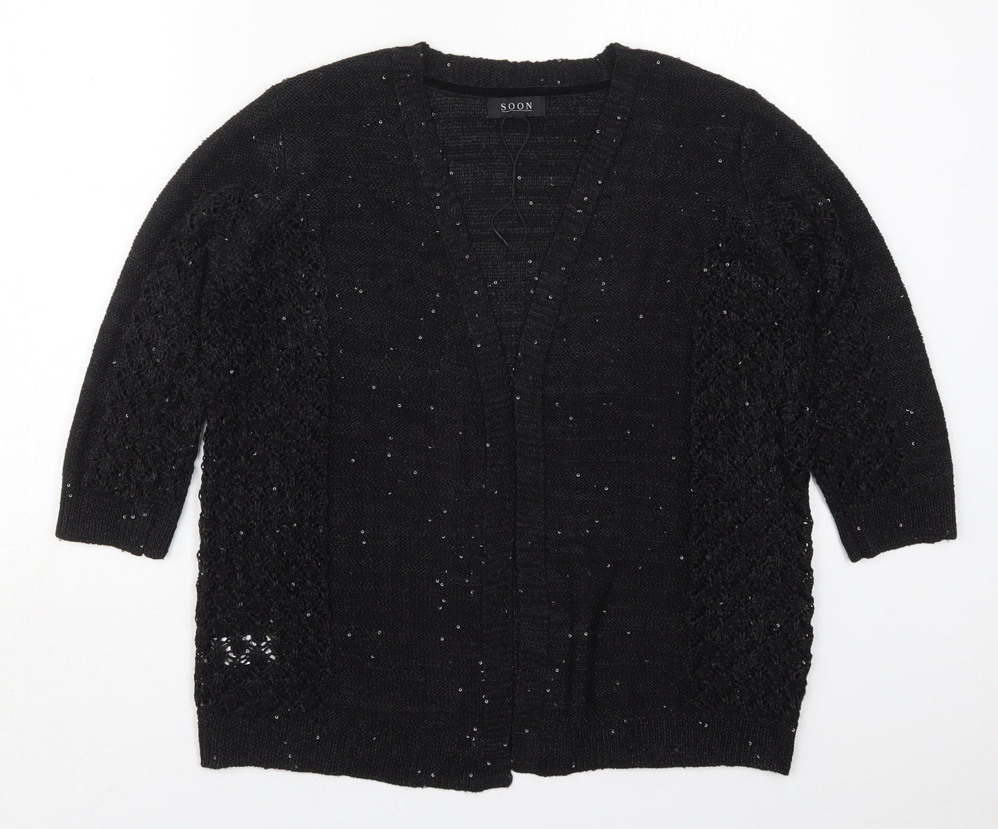 Womens UK Size M Matalan Black Cardigan Jumper