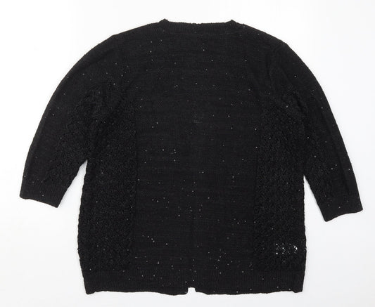 Womens UK Size M Matalan Black Cardigan Jumper