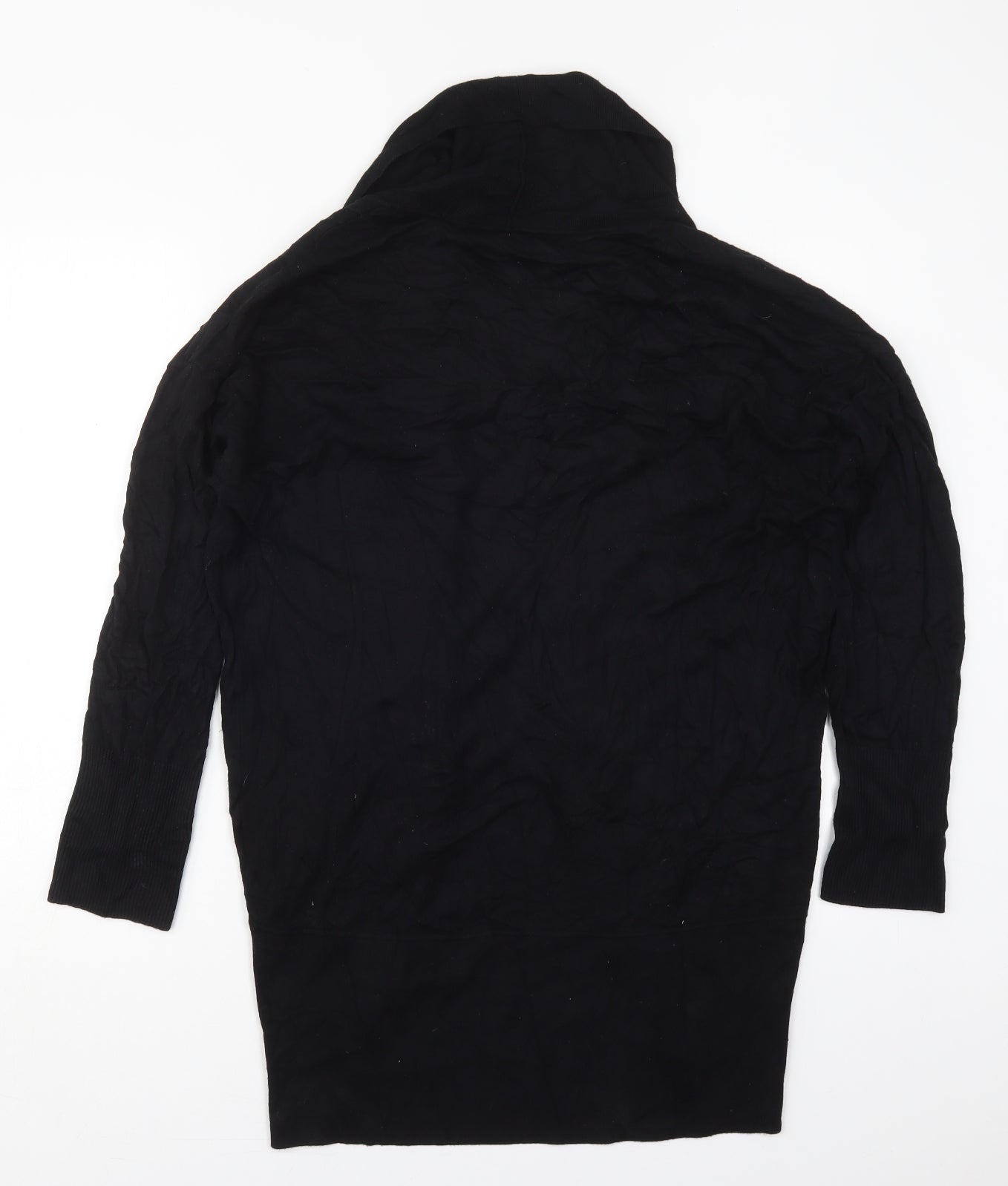 Woman Womens Black V-Neck  Viscose Cardigan Jumper Size XL