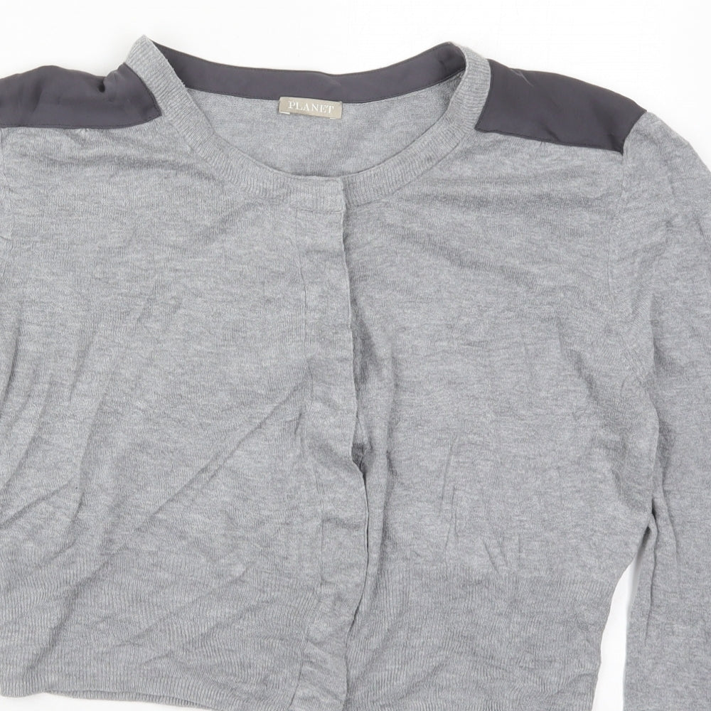 Womens UK Size XL Planet Grey Cardigan Jumper