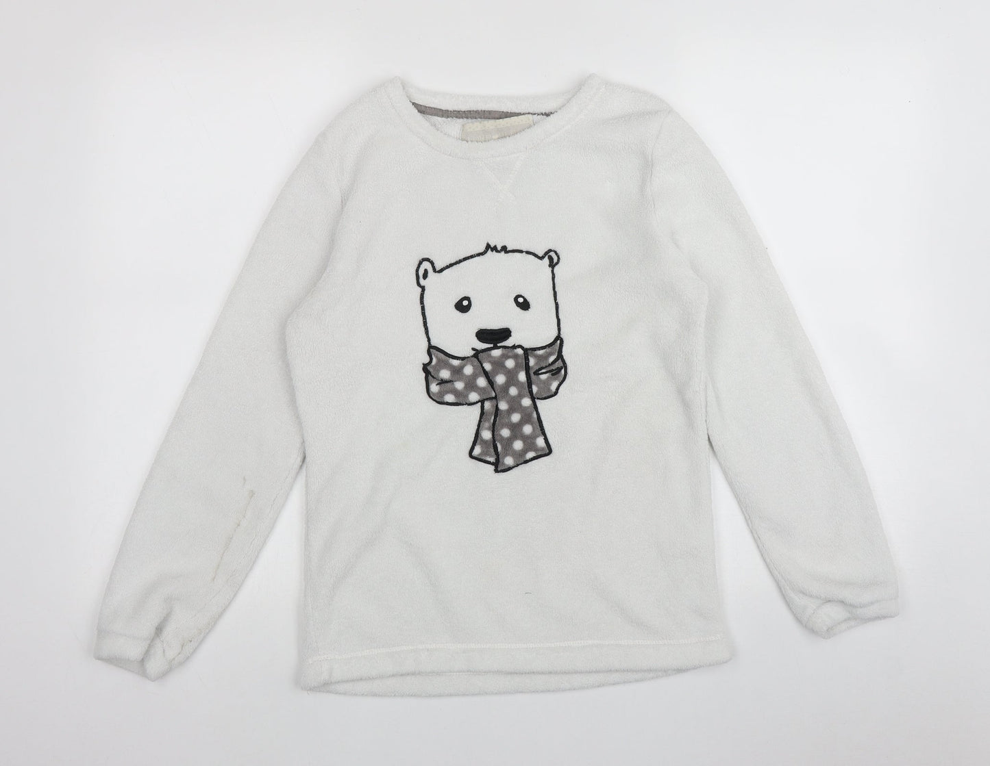 Preworn Womens Grey Solid Polyester Top Pyjama Top Size 8   - Bear