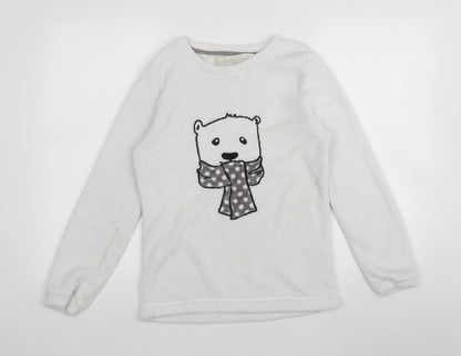 Preworn Womens Grey Solid Polyester Top Pyjama Top Size 8   - Bear
