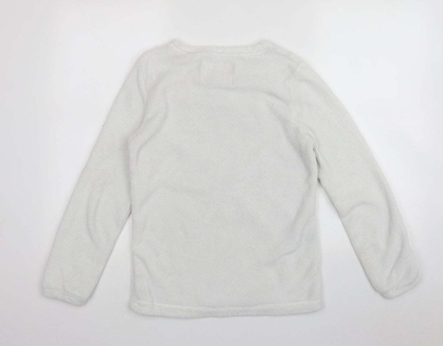 Preworn Womens Grey Solid Polyester Top Pyjama Top Size 8   - Bear