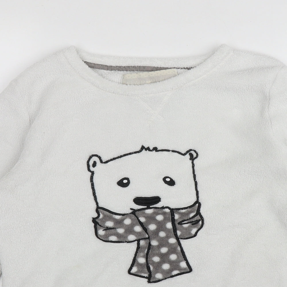 Preworn Womens Grey Solid Polyester Top Pyjama Top Size 8   - Bear