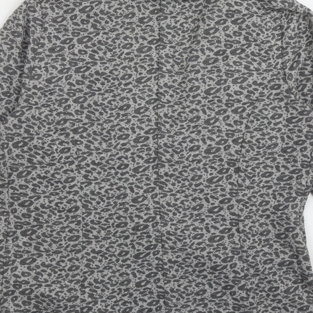 Papaya Womens Grey Animal Print  Jacket  Size 12