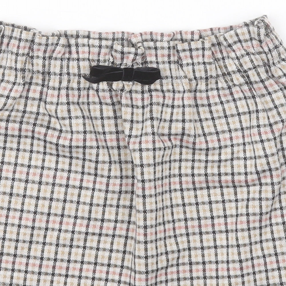 Primark Girls White Check Polyester A-Line Skirt Size 6-7 Years  Regular Pull On
