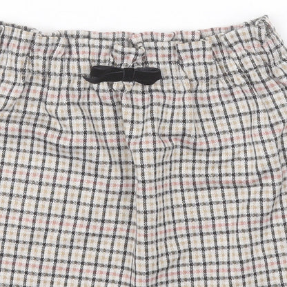 Primark Girls White Check Polyester A-Line Skirt Size 6-7 Years  Regular Pull On