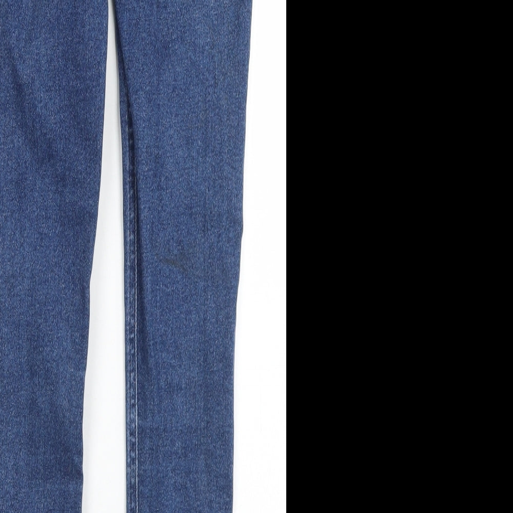 New Look Girls Blue  Cotton Skinny Jeans Size 12 Years  Regular Button - High Waist