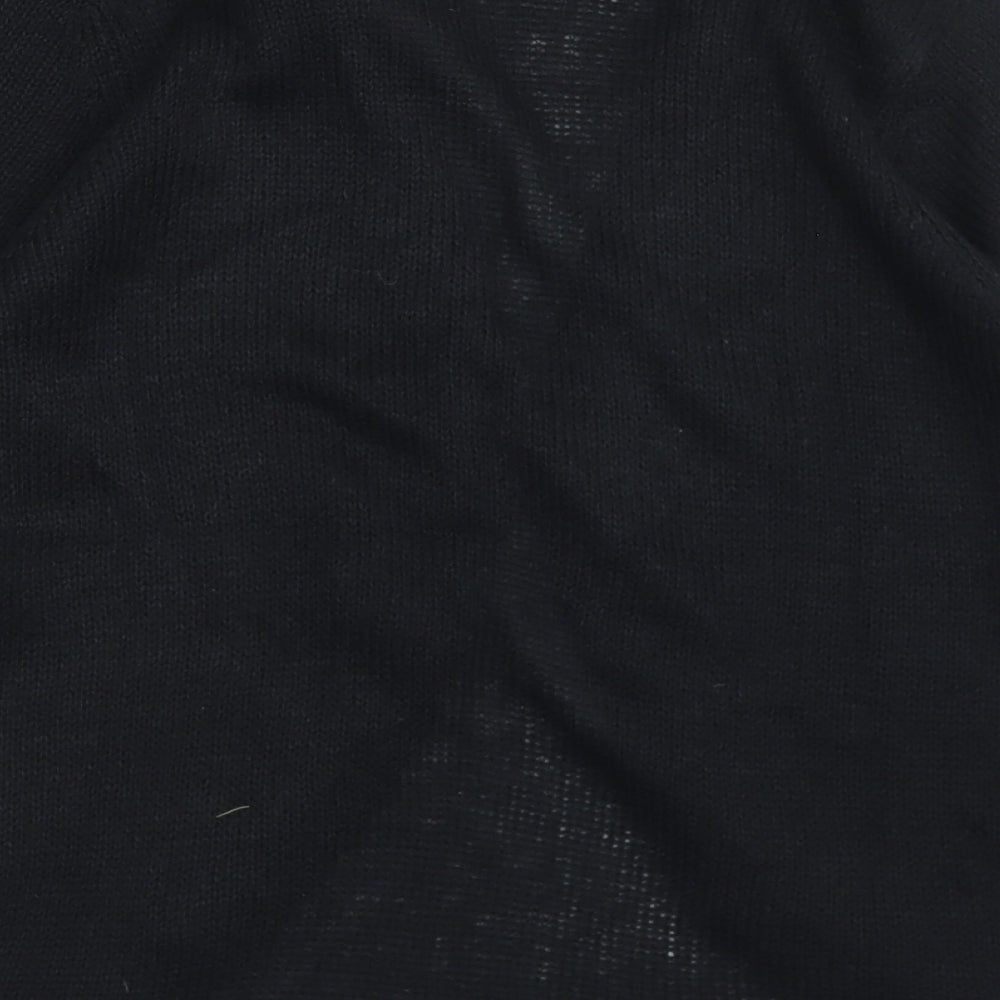 Butterfly Womens Black V-Neck  Acrylic Cardigan Jumper Size 14