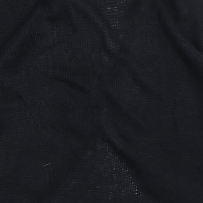 Butterfly Womens Black V-Neck  Acrylic Cardigan Jumper Size 14