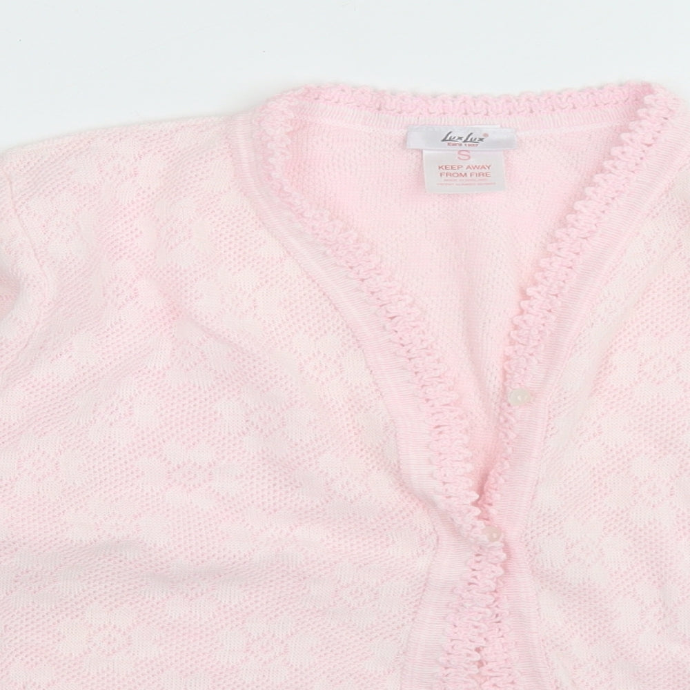 Womens UK Size S Lux Lux Pink Cardigan Jumper