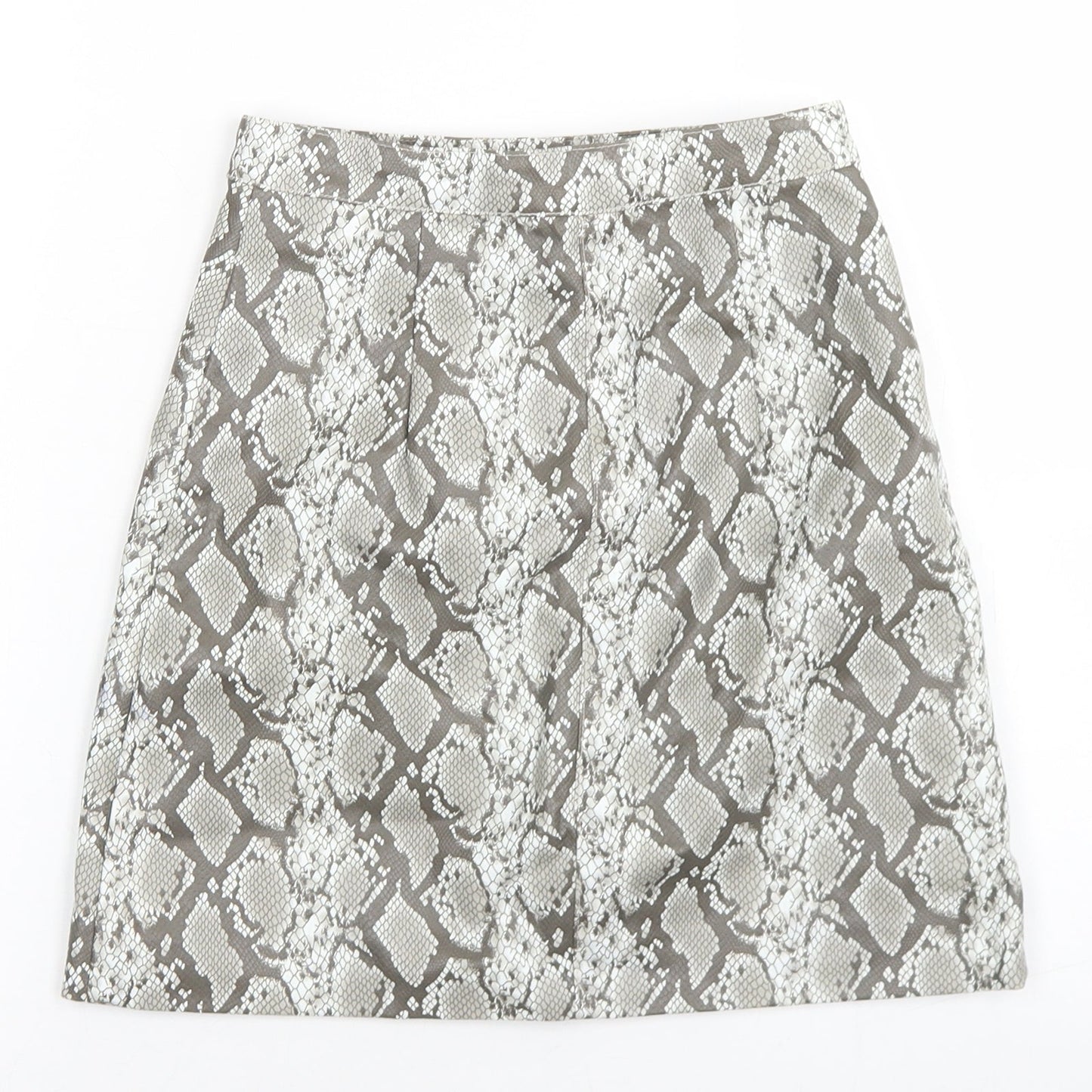 Divided Womens Grey Animal Print Polyester A-Line Skirt Size 4   Zip